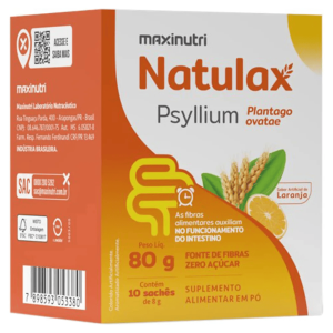 Natulax Psyllium Sabor Laranja 10 Sachês de 8g