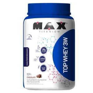 Top Whey Max Titanium Mais Performance Sabor Chocolate 900g