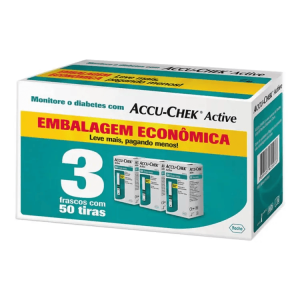 Tiras Medidoras de Glicose Accu-Chek Active 3 Caixas com 50 Unidades Cada
