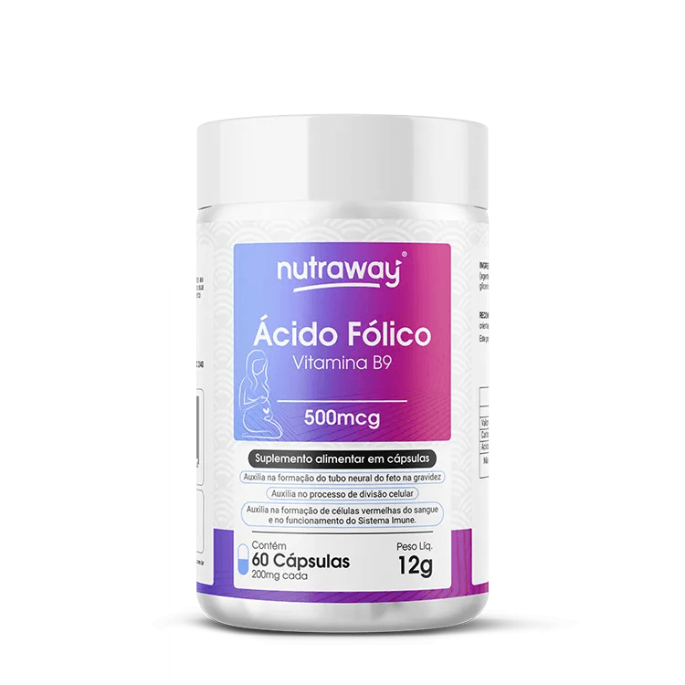 Ácido Fólico 200mg - Frasco com 60 Cápsulas