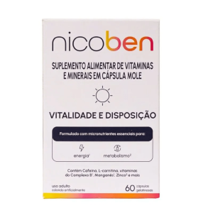 Nicoben Vitalidade e Disposição 60 Cápsulas Gelatinosas