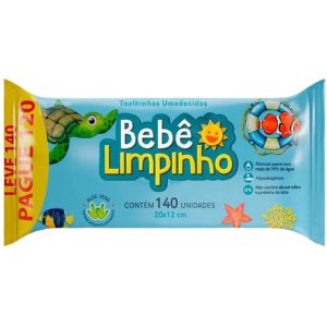 Toalhas Umedecidas Bebê Limpinho 140 Unidades