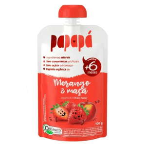 Papinha Orgânica Morango e Maçã Papapá 100g