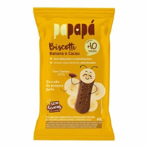 Biscoito Banana e Cacau Papapá Biscotti Pacote 60g