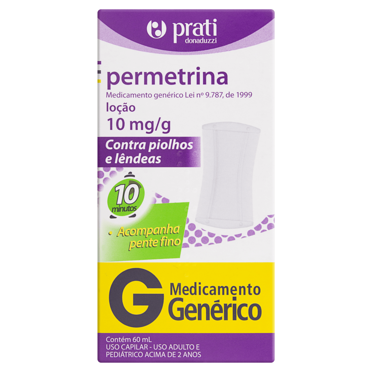 Permetrina 10mg/mL Loção Tópica - Frasco com 60 mL