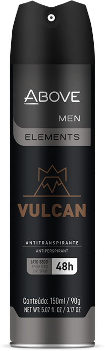 Desodorante Antitranspirante Aerossol Above Men Elements Vulcan Aco 150mL