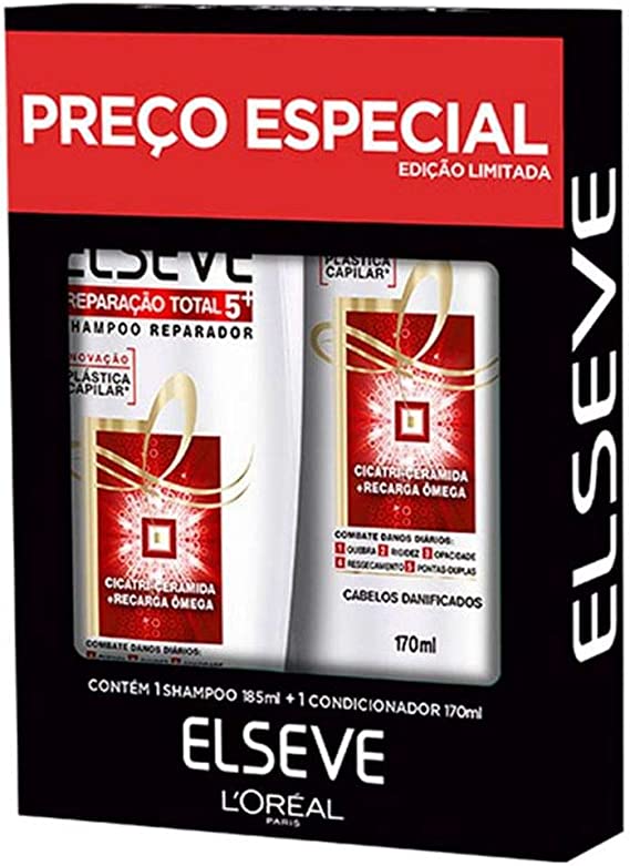 Kit Elseve Reparação Total 5+ Shampoo 375mL + Condicionador 170mL