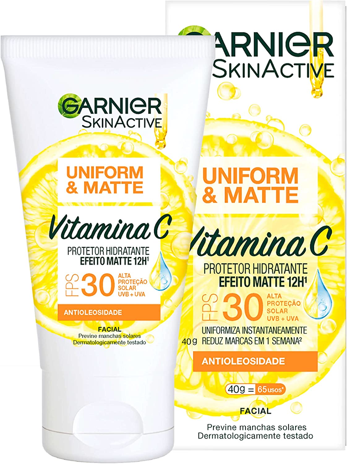 Hidratante Garnier Skinactive Uniform&Matte Vitamina C FPS30 40g