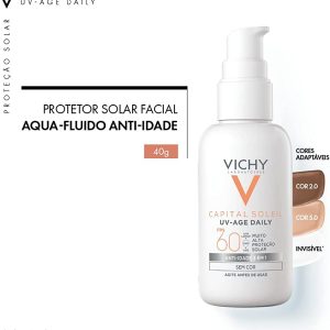 Protetor Solar FPS60 Vichy Capital Soleil UV-Age Daily sem Cor 40mL