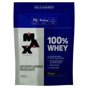 100% Whey Max Titanium Sabor Chocolate Refil 900g