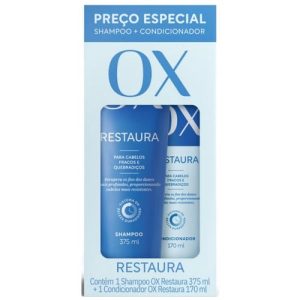 Kit OX Restaura shampoo com 375mL + condicionador com 170mL