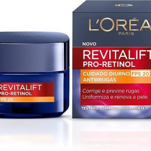 Creme L'Oréal Paris Revitalift Pro Retinol Cuidado Diurno FPS20 Antirrugas 49g